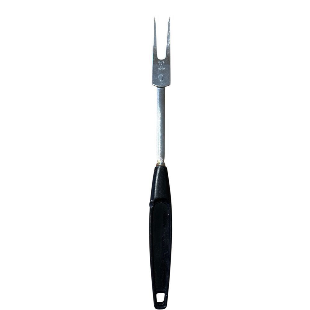 Vintage Foley #1 Meat Utility Fork Black Handle 12" Chrome - Picture 3 of 6